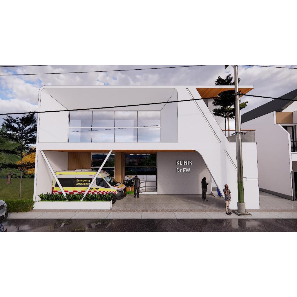 desain facade rumah industrial area surabaya