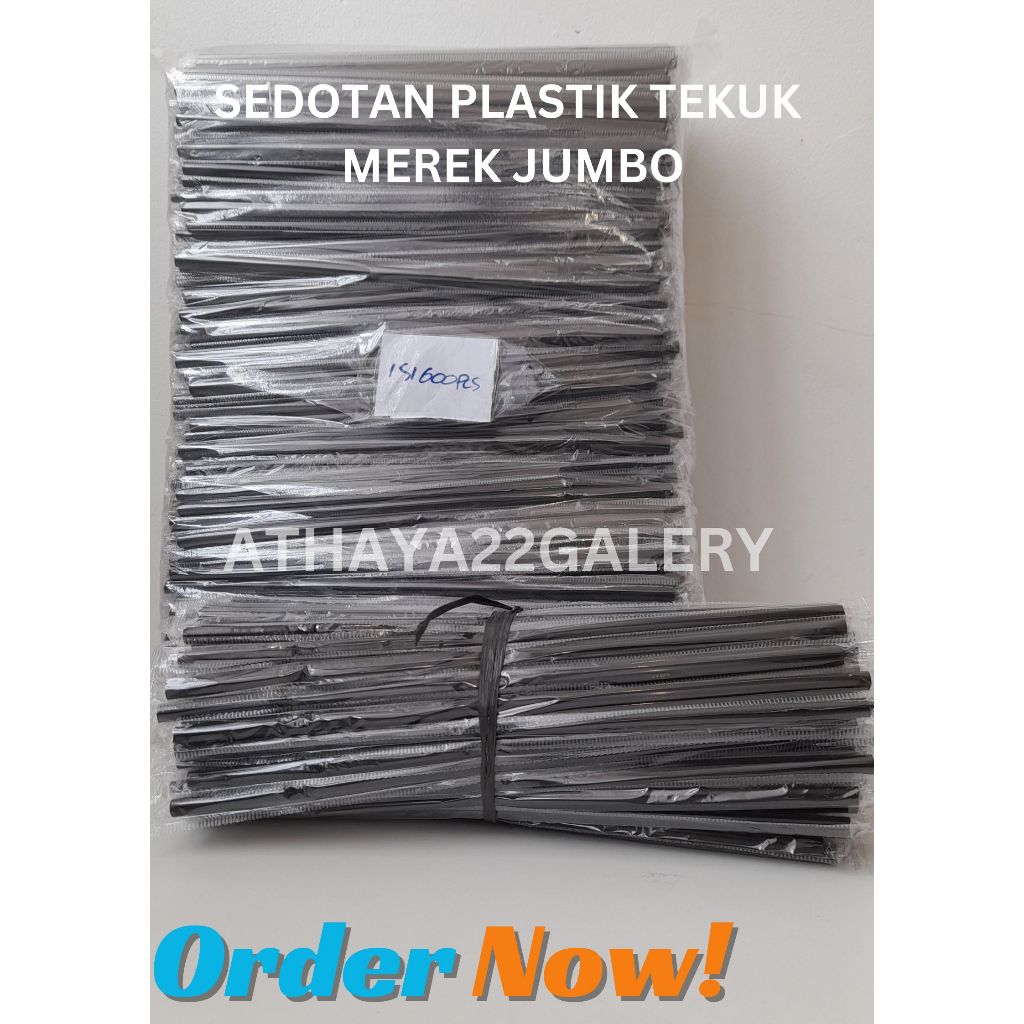 [ ISI 600] sedotan steril tekuk sedotan plastik steril tekuk bengkok flexi HITAM merk JUMBO