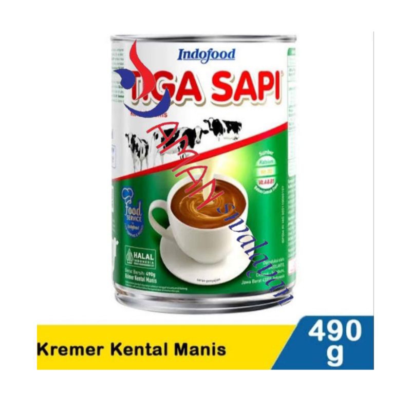 

Tiga Sapi Susu Krimer Kental Manis 490 Gr | Indofood. Plu [39772]