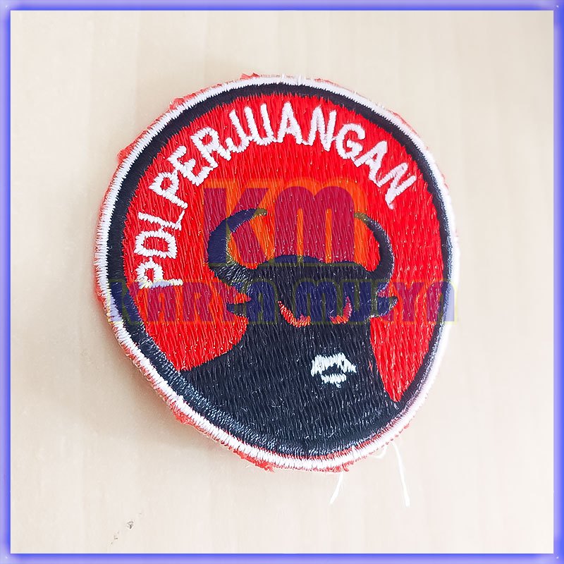 Emblem Patch Bordir Logo PDIP Bordir Partai PDI Perjuangan - Karya Mulya