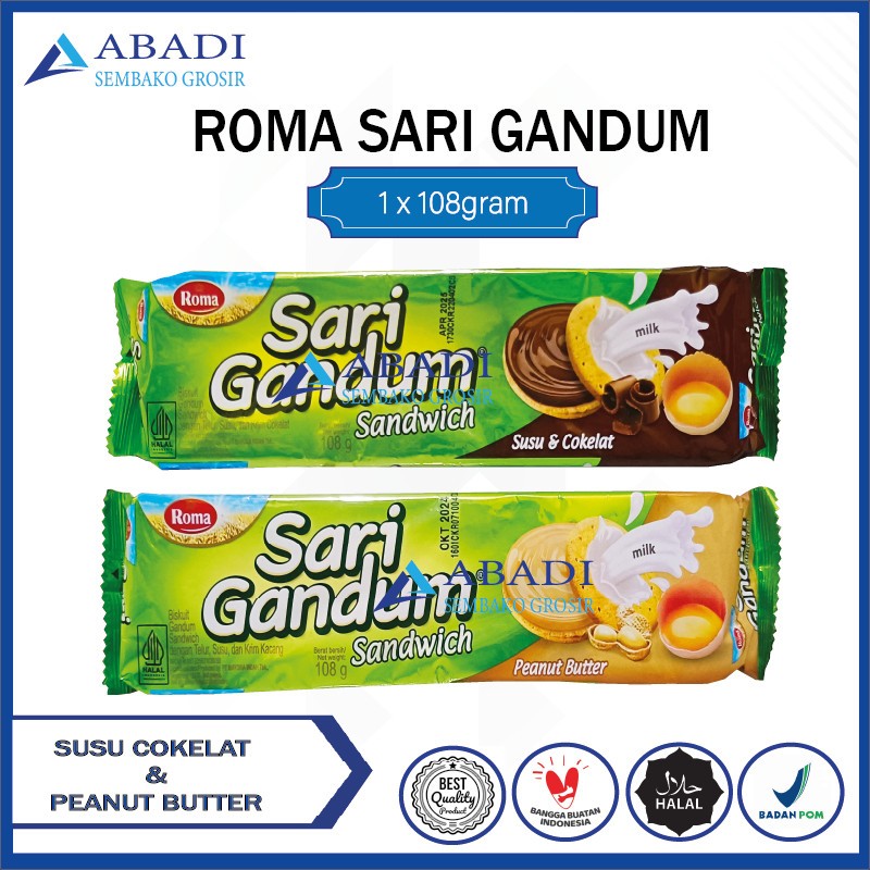 

Biscuit Biskuit Roma Sari Gandum Cokelat Peanut Butter 108 gram