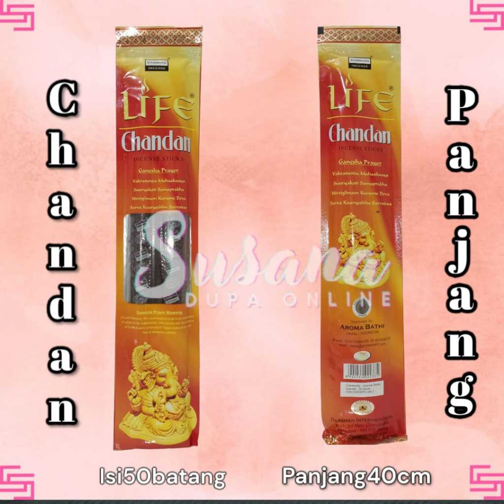 Dupa Chandan Cendana Isi 50 Batang Red Bathi Maharaja India