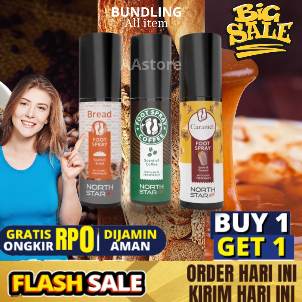 KODE U7C7 North star Footspray Parfum  Bundling Northstar  Footspray Parfum Pengharum Sepatu dan Tas