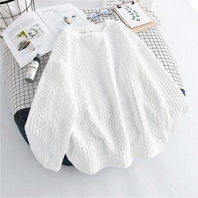 Sweater Oversize Rajut Putih Wanita / Baju Tasan Wanita Terbaru / Rajut Korean Style Baju Knit Wanit