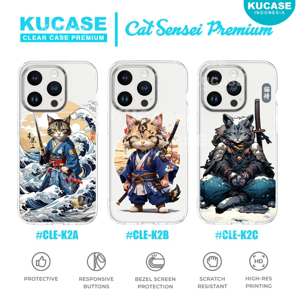 Kucase - Softcase Premium Clear Case Bening Transparan Motif Cat Sensei CLE-K2 Case Vivo X60 Pro Viv