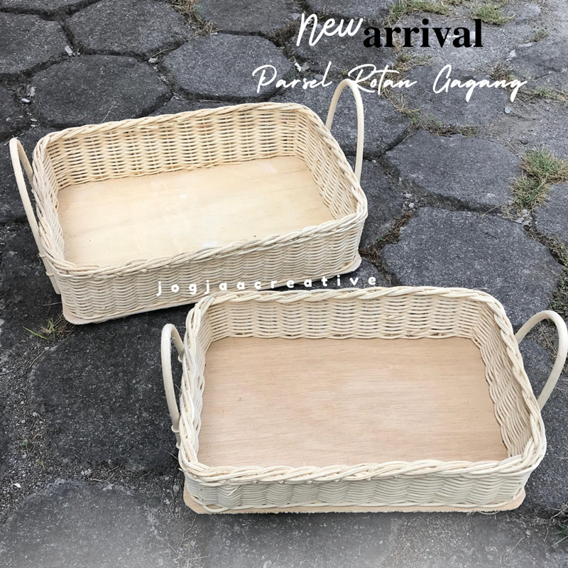 Parsel Rotan Handle | Parsel Rotan Gagang Cantik Nampan Rotan Hantaran Tray Anyaman Rotan Hantaran P