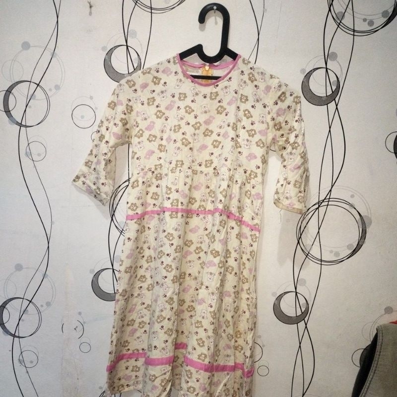 gamis anak motif Teddy bear