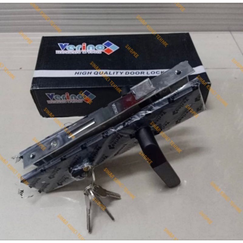 Kunci Pintu Rumah Besar Hitam VERINO / Body Kunci 24 Cm / Handle Pintu