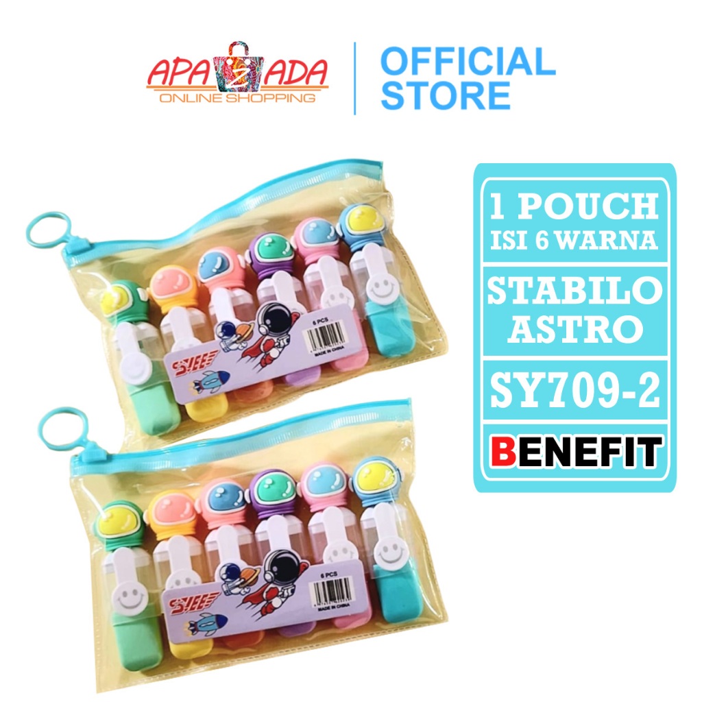 

Apazada - Stabilo Set Isi 6 Warna Termasuk Pouch / Highlighter SY709-2
