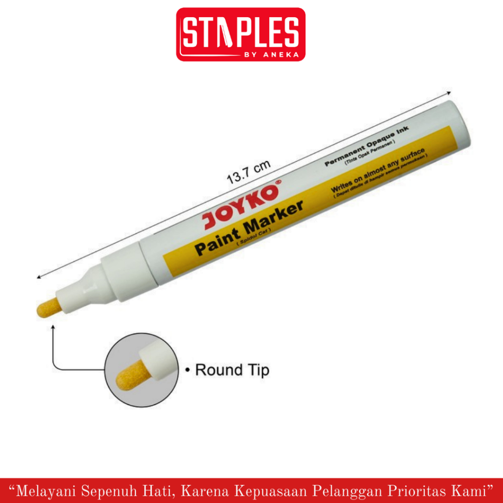 

Spidol Putih Permanen Paint Marker Joyko PTM-37 / Spidol Cat Permanen Putih