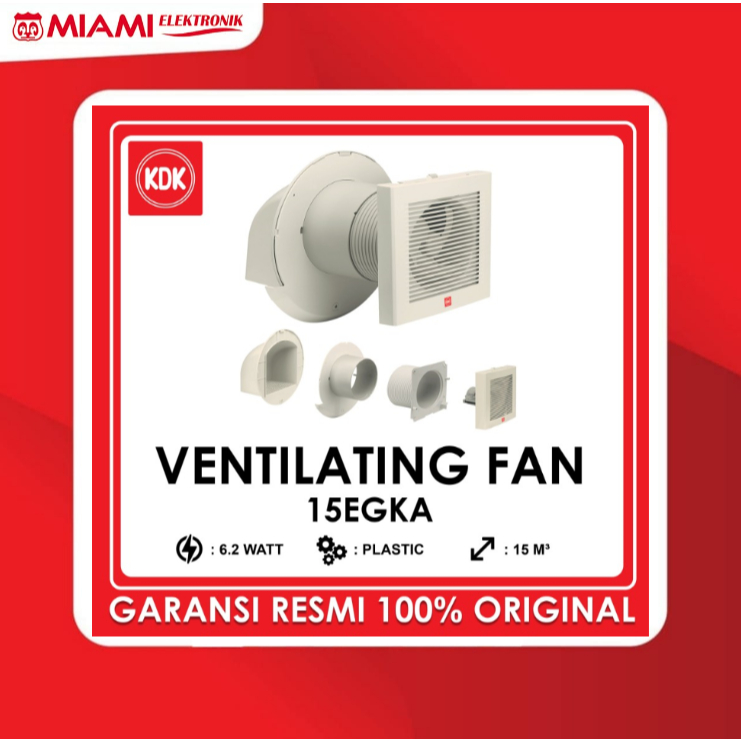 KDK 15EGKA 15EGKB (Seri Baru) – Exhaust Fan Kamar Mandi 6 inch