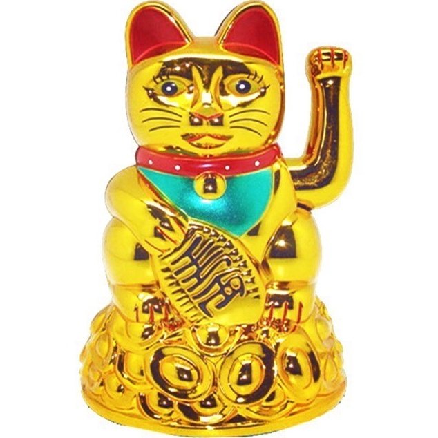 KODE D46V Patung Kucing Hoki Koin Emas 12 cm Maneki Neko Termurah MLY 45