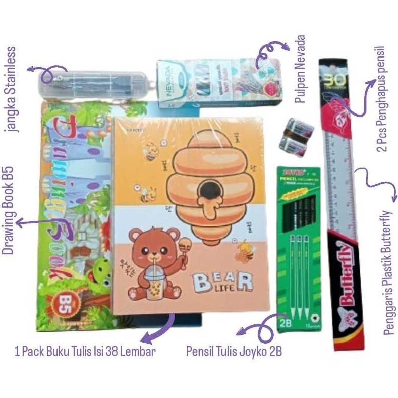 

KODE K6X 1 PAKET PERLENGKAPAN ALAT SEKOLAH