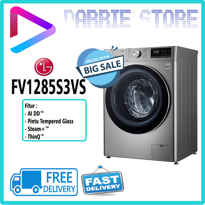 LG FV1285S3VS MESIN CUCI WASHER 8.5 KG FV-1285S3VS FV1285 1285S3VS