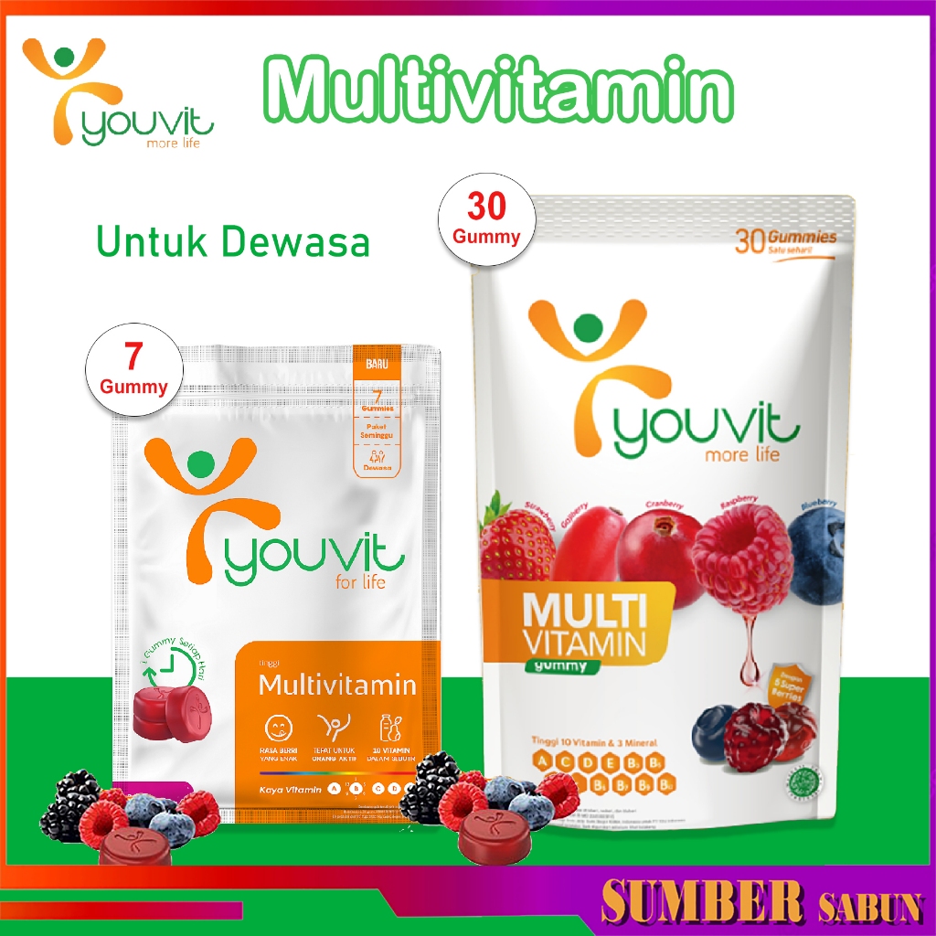 Youvit Multivitamin Dewasa dengan Vitamin C, Vitamin D Untuk Menjaga Kekebalan Imunitas