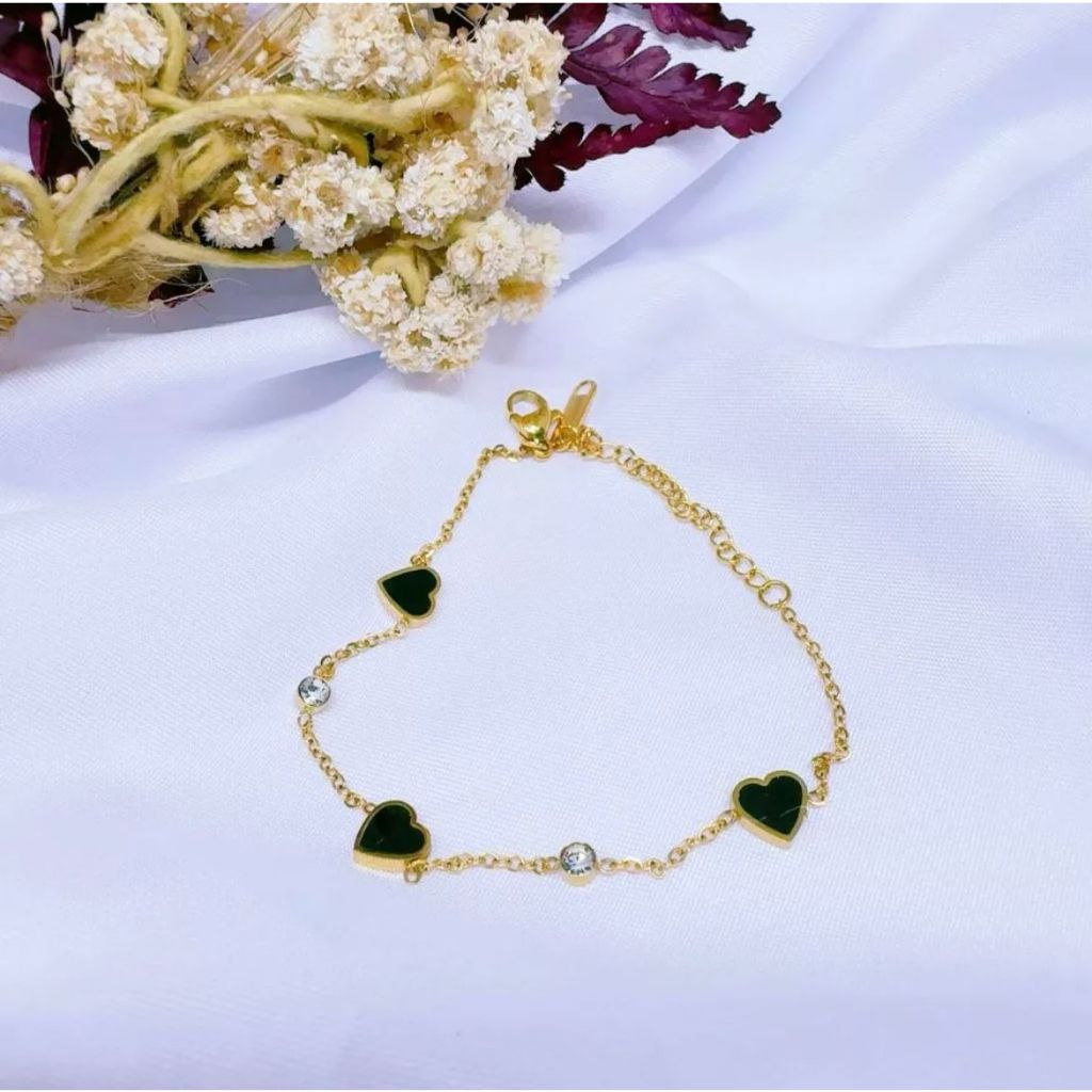 Gelang wanita love kecil rantai