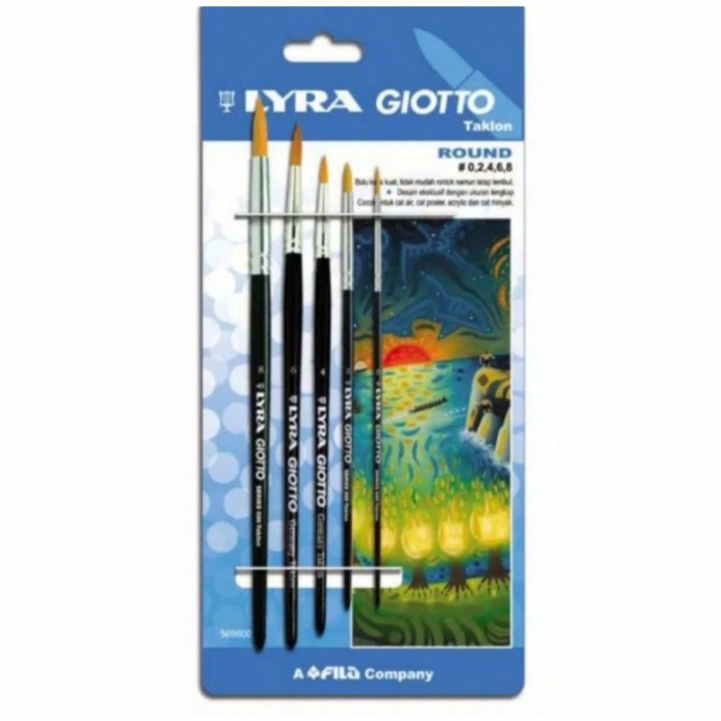 

KODE H17L Kuas Lukis Gambar Set 5 pcs Lyra Giotto Round Runcing Brush Art Original