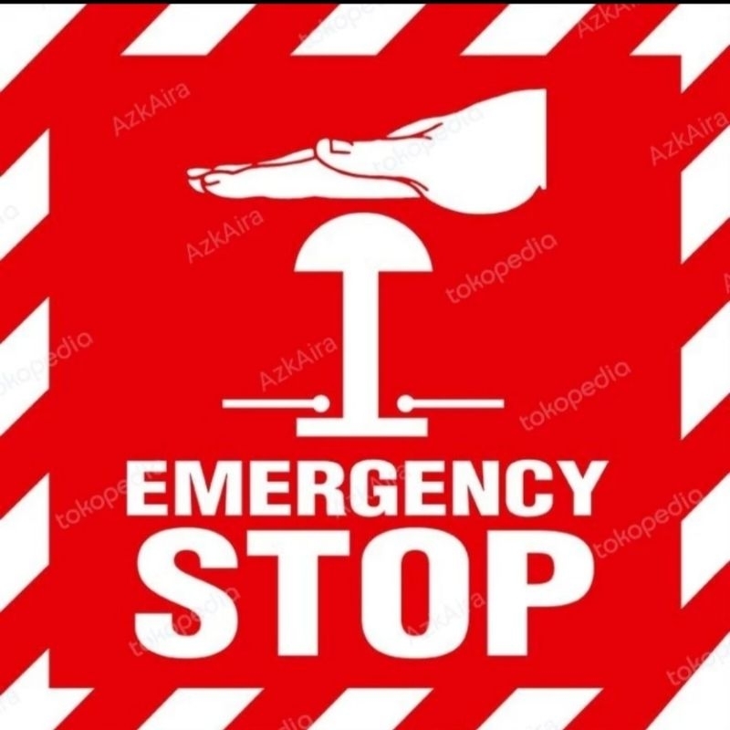 

Sticker Stiker Sign Rambu Emergency Stop