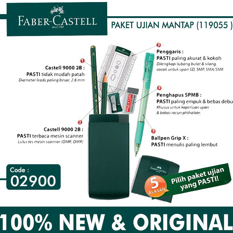 

KODE P12V Paket Ujian Mantap Faber Castell