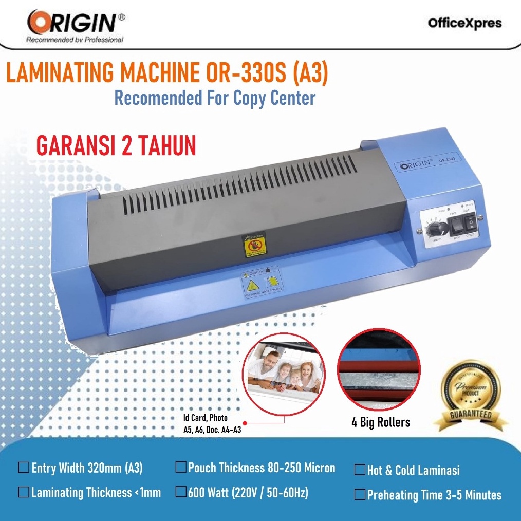 

KODE M38D Mesin Laminating OR 33 S Laminating A3 Laminator Kertas A3 Origin