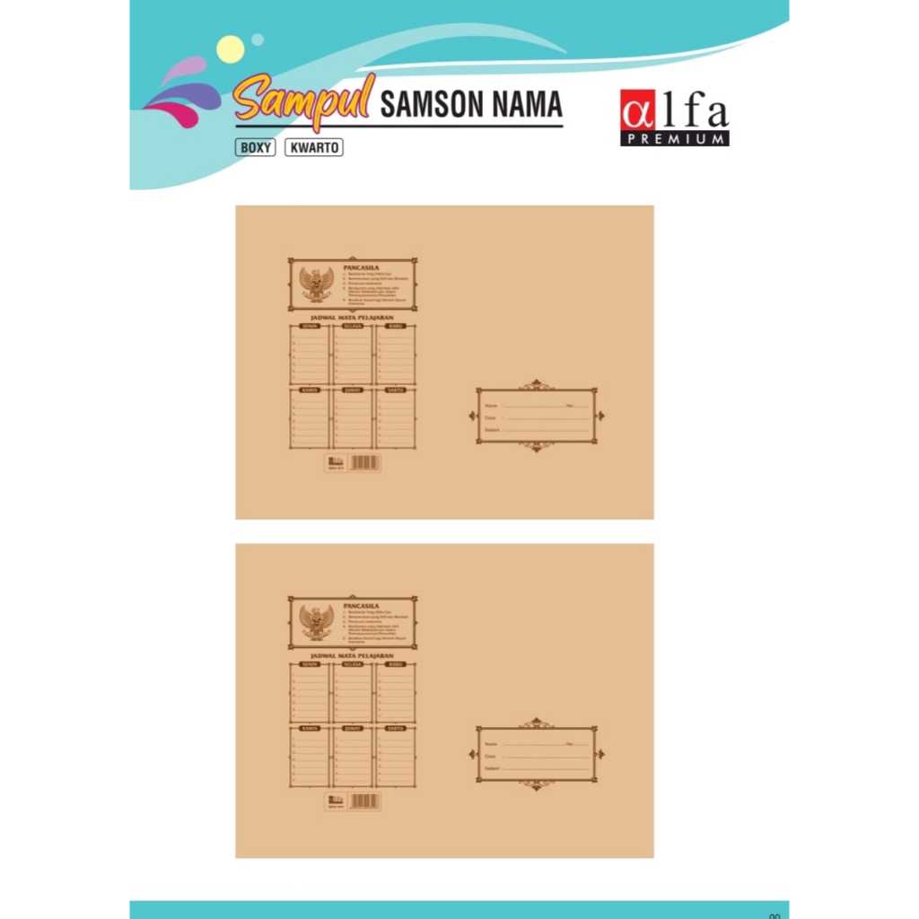 

Sampul Coklat Samson Premium ALFA Nama isi 20's Kuarto