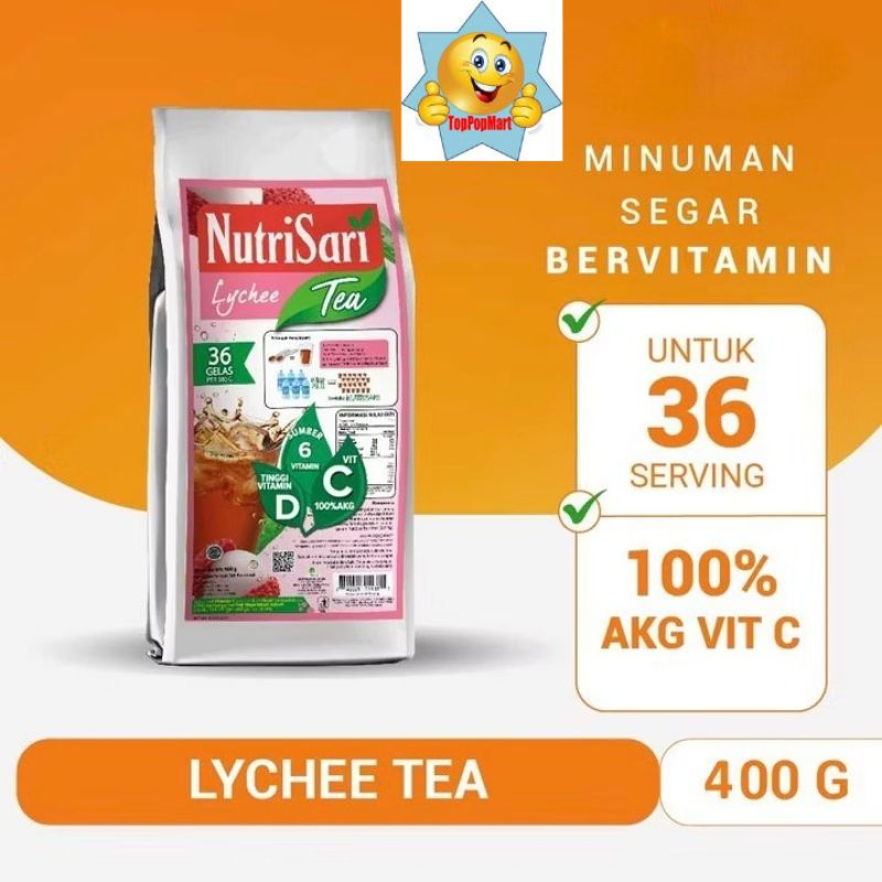 

Nutrisari Lychee Tea Refill 400 gram - Teh Rasa Buah Leci dengan Vitamin C dan D