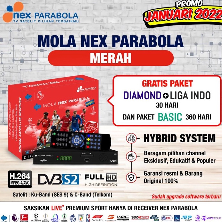 KODE U73Q Receiver Nex Parabola Merah Liga Champion SCTV Indosiar C Band Ku Band