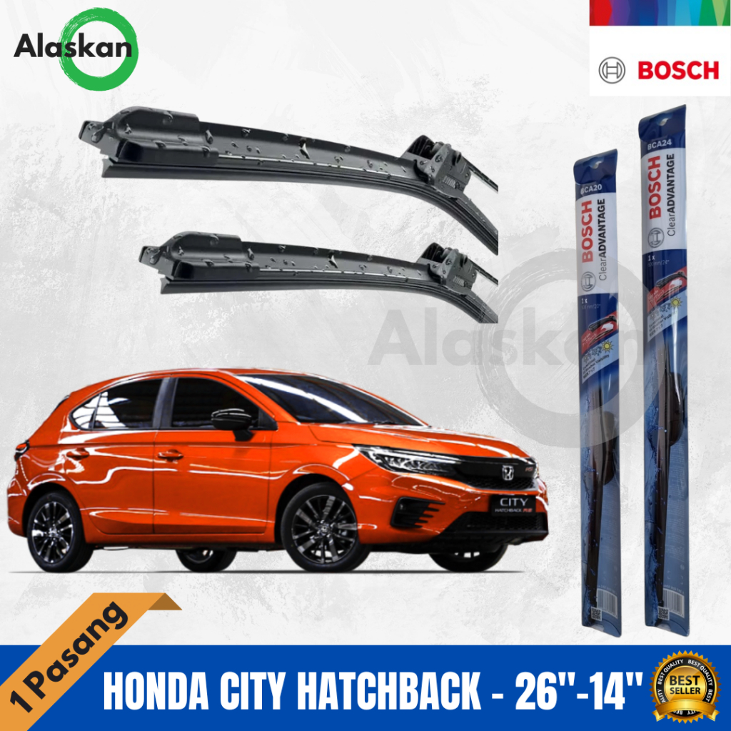 BOSCH WIPER HONDA CITY HATCHBACK FRAMELESS 26" & 14"