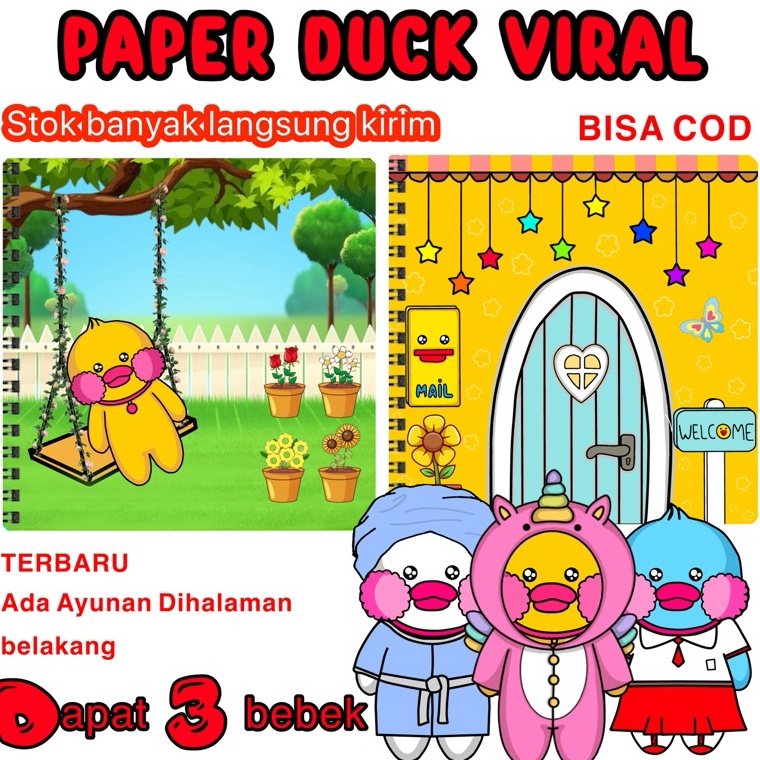 PAPER DUCK VIRAL  BONEKA KERTAS BEBEK  BEBEK KERTAS  PAPER DOLL  PAPER DUCK  MAINAN EDUKASI  MAINAN 