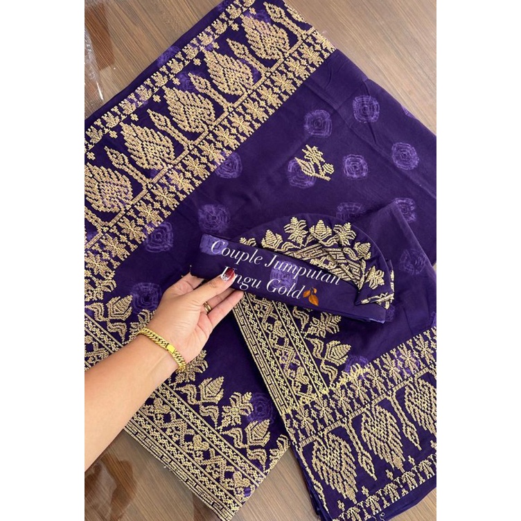 KODE H5P4 SET COUPLE KAMEN SAPUT UDENG JUMPUTAN TUMPAL BORDIR SONGKET