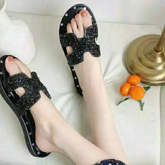 HJ6 Sandal Wanita Motif ManikManik Fashion Korea Import Real Pict Alibaba88