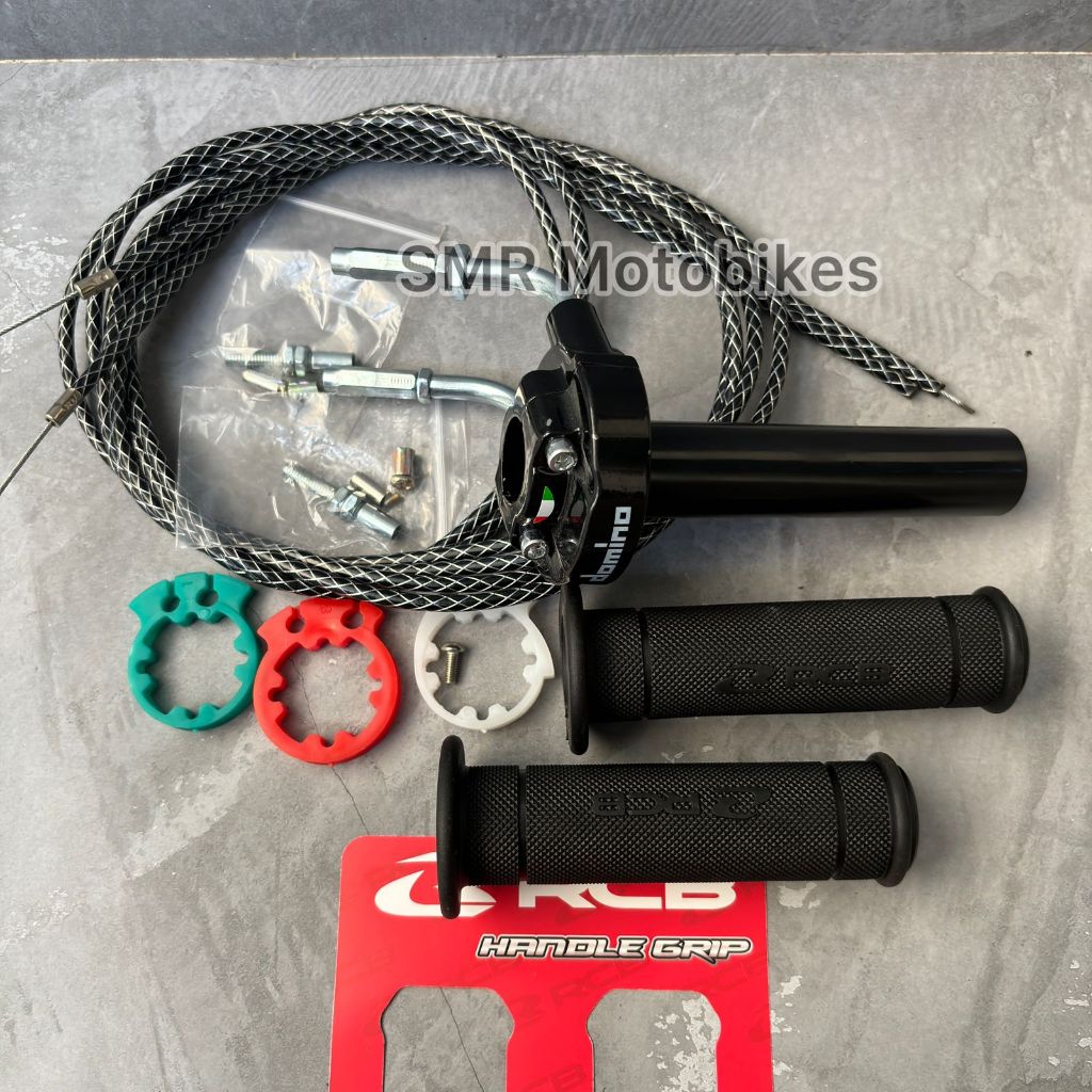 PAKET Gas Spontan 2 Kabel Karbon Gas 220cm Plus GRIP RCB hg55 Hitam Untuk Matic Nmax Pcx Beat vario 