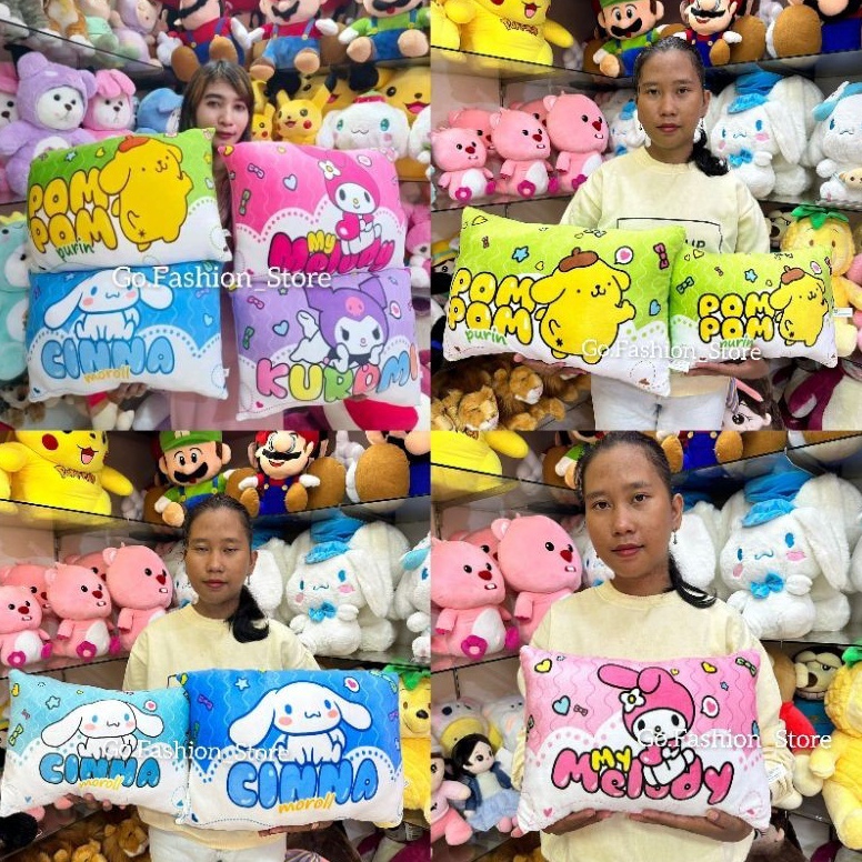 KODE R76F Boneka Bantal Segi Sanrio Bahan Miniso Cinnamoroll Kuromi Pompompurin My Melody Hello Kitt