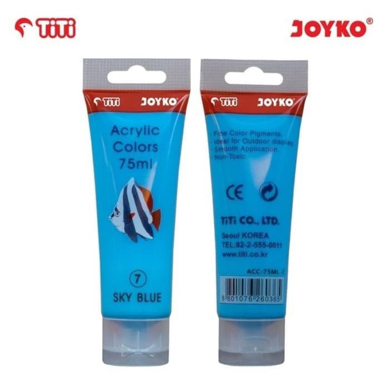 

PAKET HEMAT Acrylic Color Cat Akrilik Joyko TiTi ACC75ML7 Sky Blue Color Warna