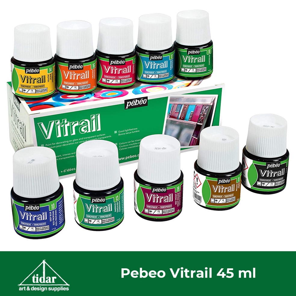 

KODE F25Z Pebeo Vitrail Colour Medium 45 ml Glass Painting Color Cat Transparent untuk Kaca