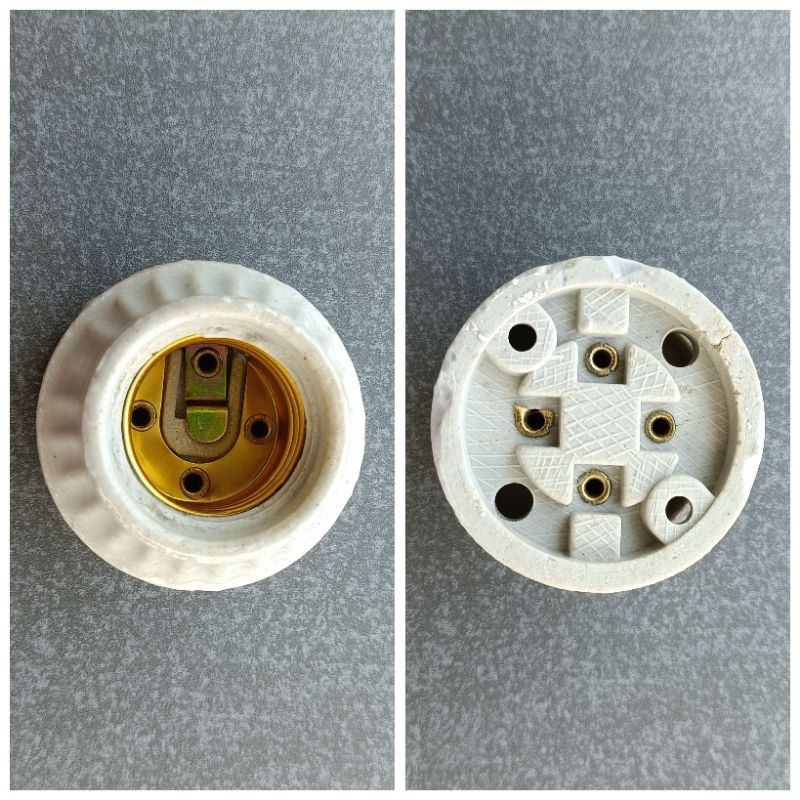 Fitting Lampu Keramik E27 Sarang Lampu Fiting Plafon