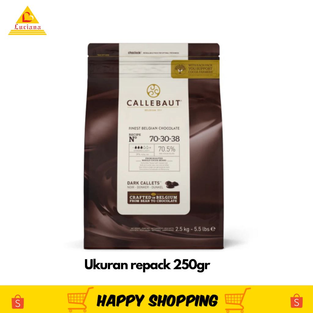 

Callebaut extra bitter chocolate 70.5% Repack 250gr