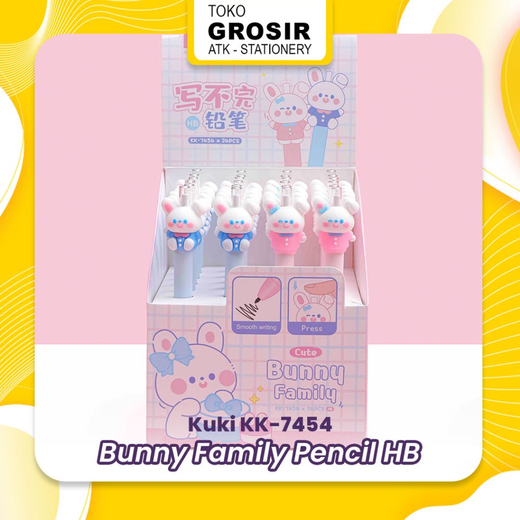 

HB Pencil Cute Bunny Family KK-7454 / Pensil HB Kuki Lucu Kawai Bunny KK 7454