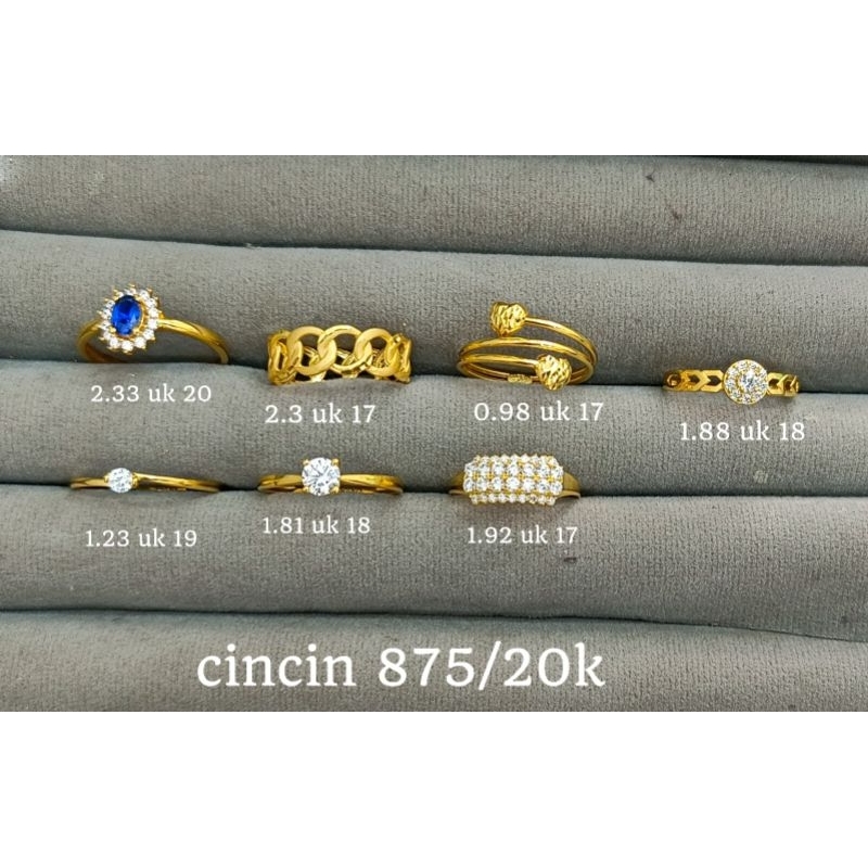 Cincin Variasi Permata Biru Markis Lingkar Kepang Josean Emas Asli