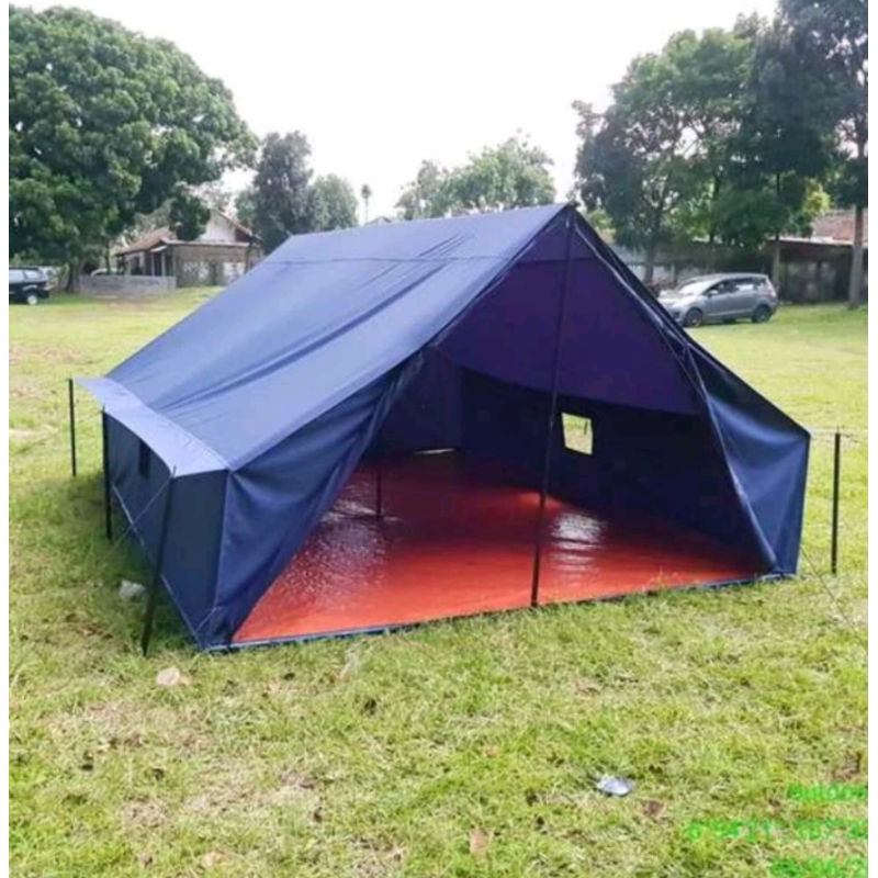 Tenda Pramuka 3x4 +Alasnya paket Lengkap include Tiang  Flyshett,Tali dan Pasak