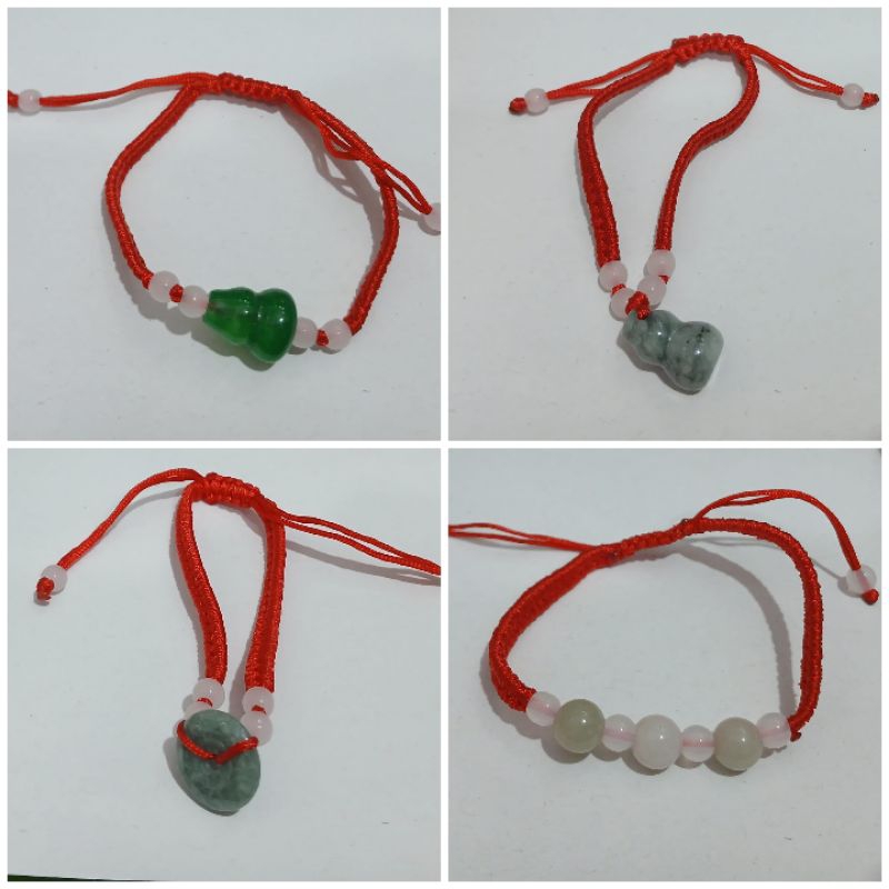 Gelang Keberuntungan Tali Merah//Gelang Merah Liontin Giok Keberuntungan