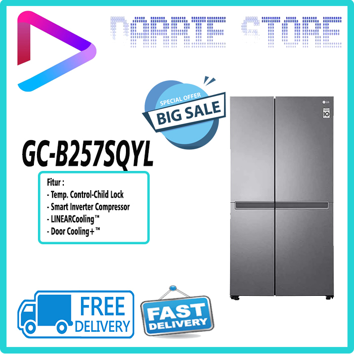 LG GC-B257SQYL KULKAS LG SIDE BY SIDE INVERTER LINEAR GCB257SQYL