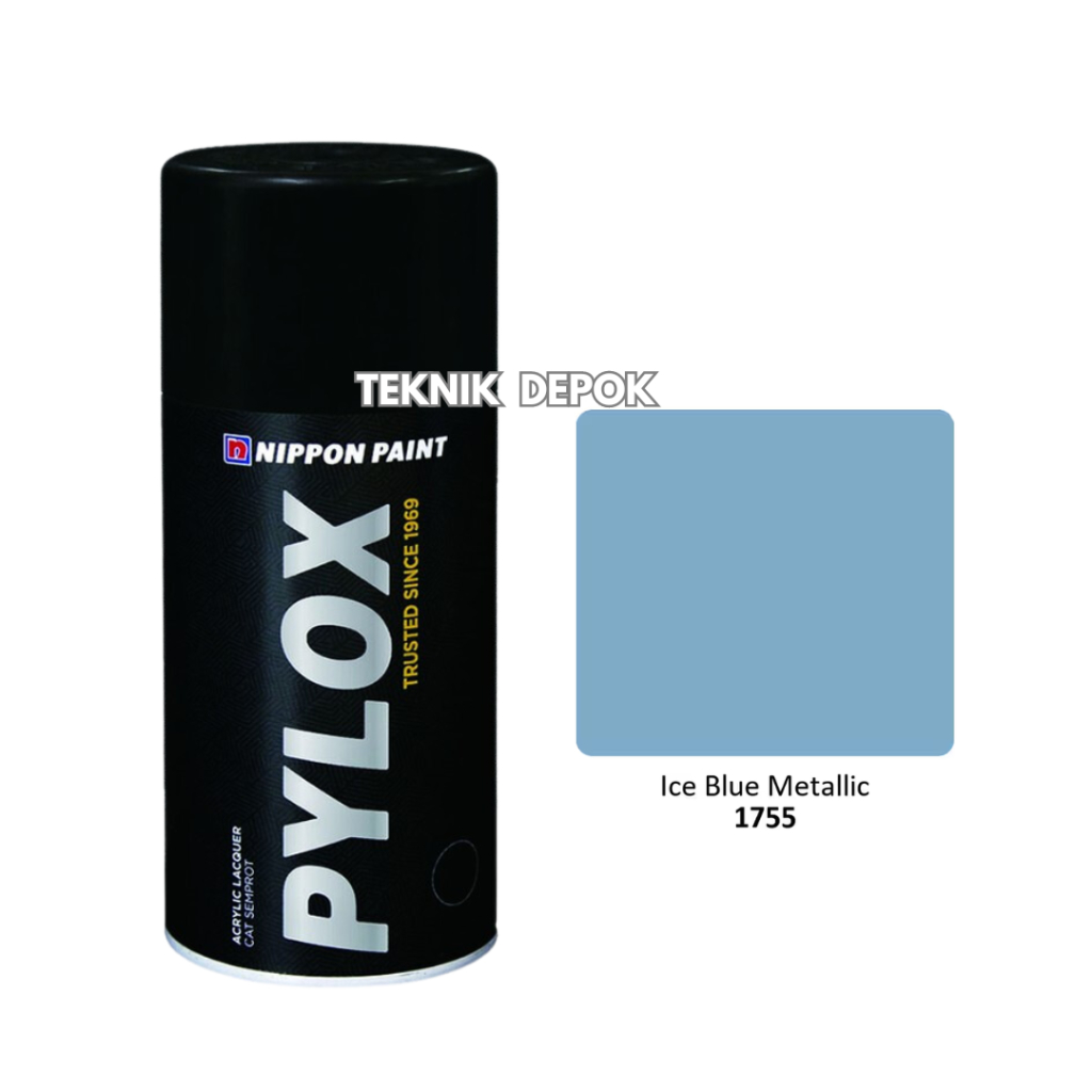 Pylox Metalik 1755 Ice Blue Metallic Biru Cat Semprot Spray Paint Pilok Pilox Pylok 300 CC