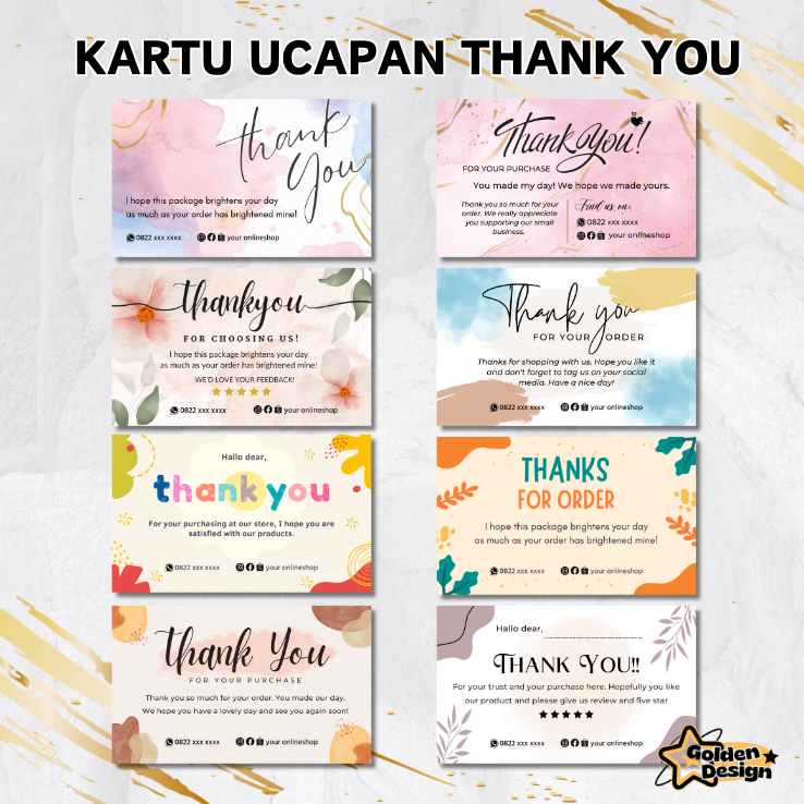 [COD] Isi 100pcs KARTU UCAPAN TERIMA KASIH - THANKS CARD OLSHOP - GREETING CARD - GIFT CARD - KARTU 