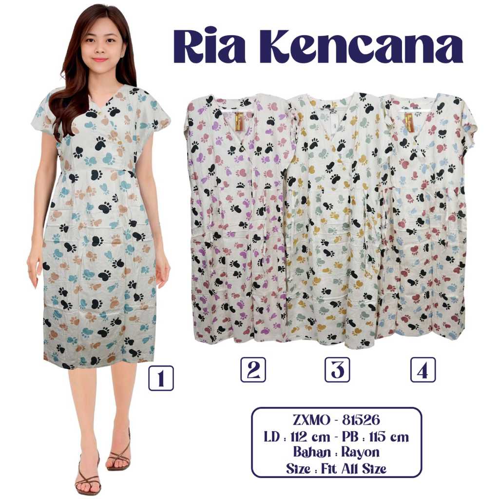 DASTER BATIK WANITA UKURAN ALLSIZE BAHAN SANTUNG DASTER MURAH RIA KENCANA