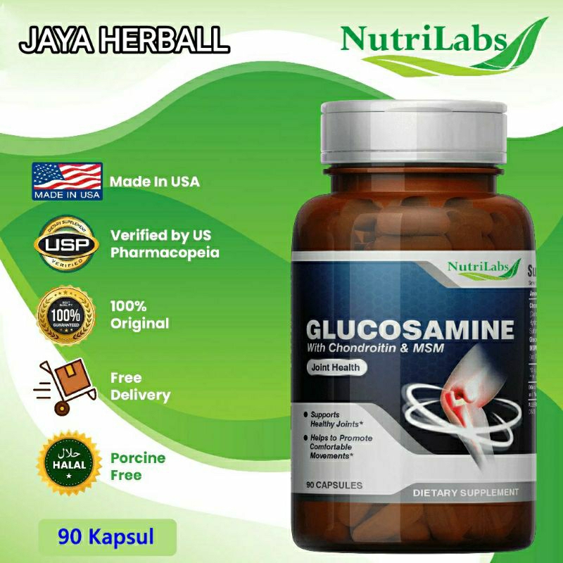 Nutrilabs Glucosamine With Chondroitin MSM Obat Nyeri Sendi Tulang Otot Lutut Pinggang