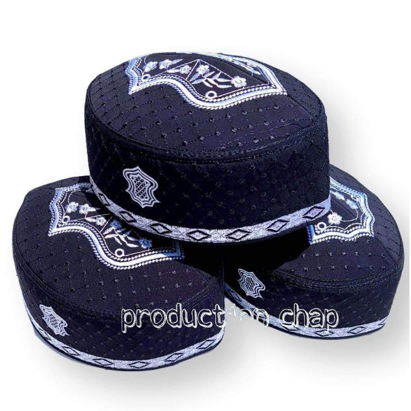 peci kopeah terompah Malaysia logo bordir /peci putih haji/peci pria santri