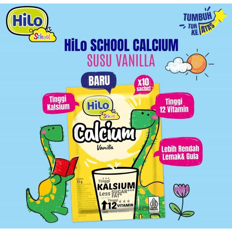 

Hilo School Calcium Vanila sachet isi 10 x 27gr