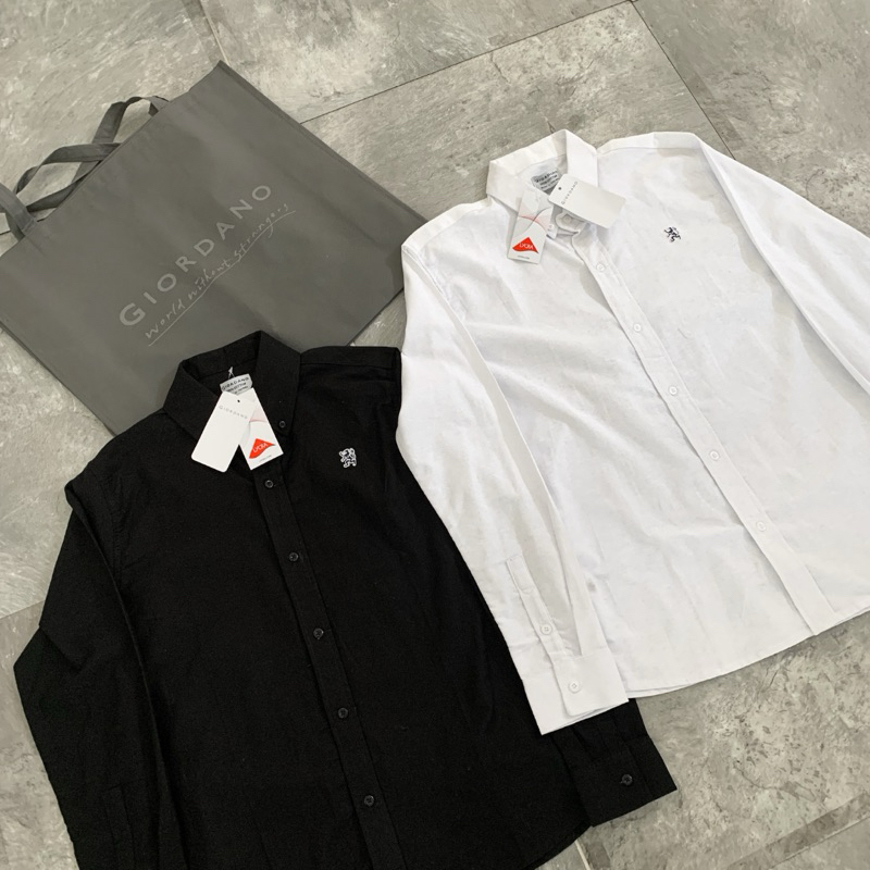 giordano kemeja men's cotton oxford shirt 100% original
