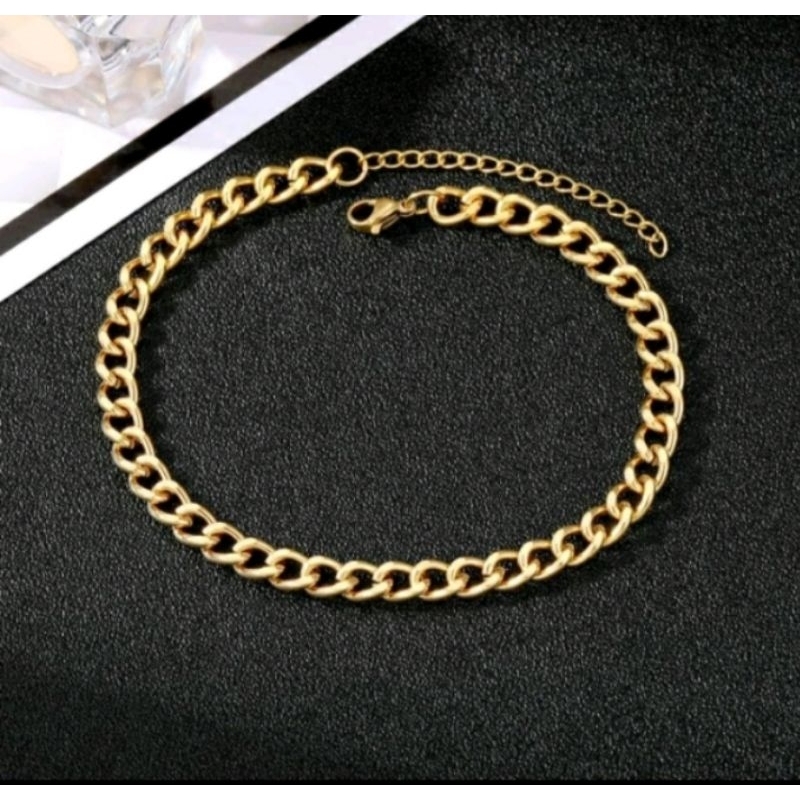 gelang emas rantai sisik naga polos